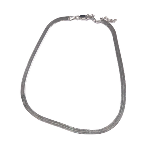 Silver Herringbone Choker