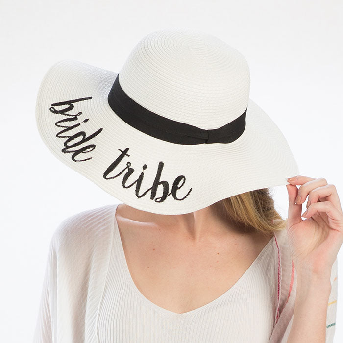 Bride Embroidered Floppy Sun Hat