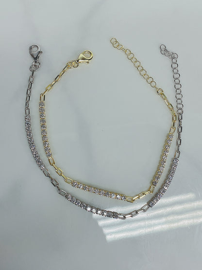 CZ and Chain Bracelet