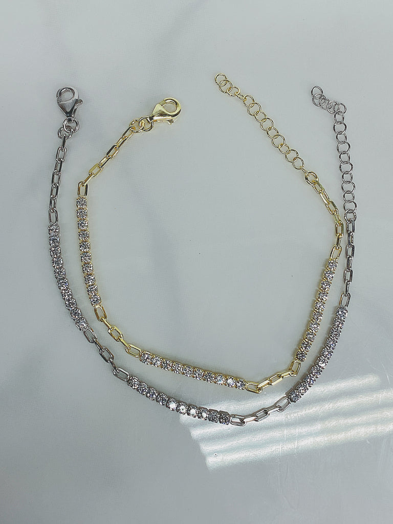 CZ and Chain Bracelet