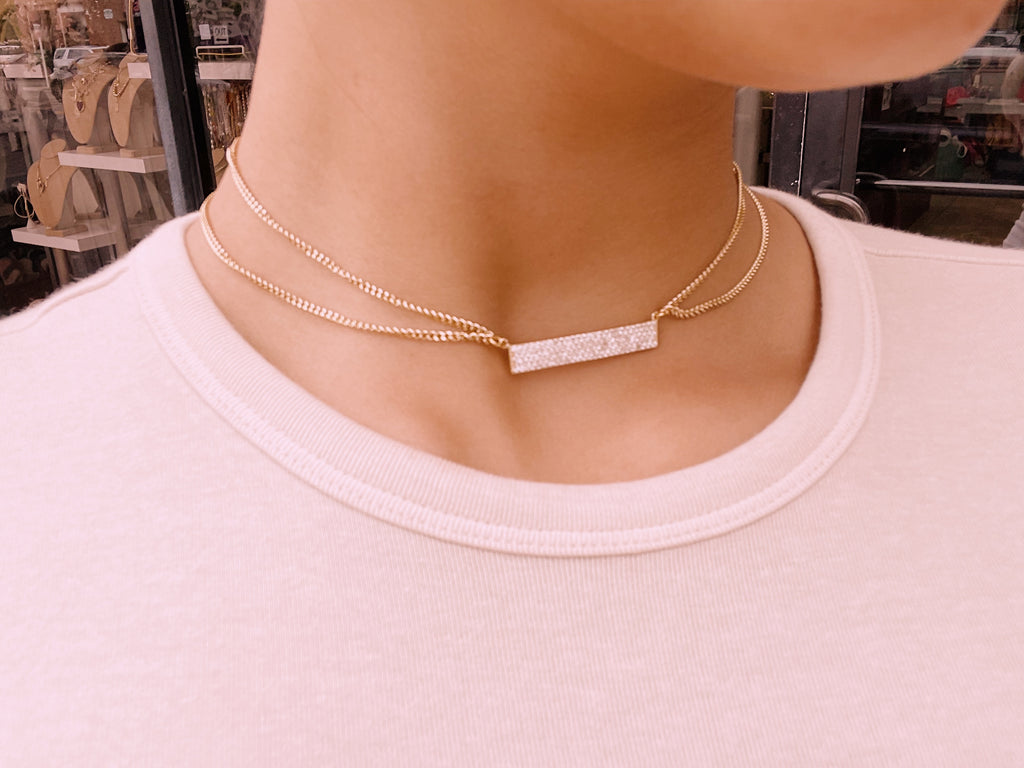 Double Chain Bar Necklace