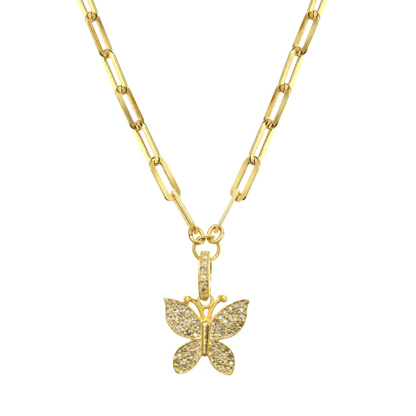 gold diamond butterfly pendant necklace 