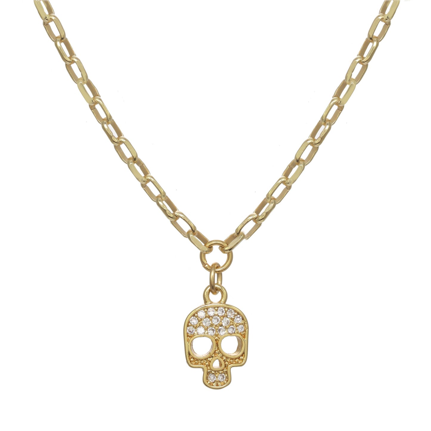 Sparking  Faux Skull Necklace