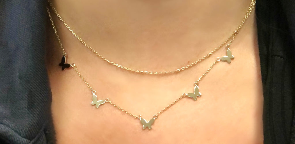 Double Layer Butterfly Necklace