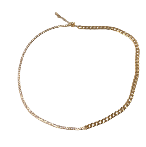 chain and cz choker necklace 