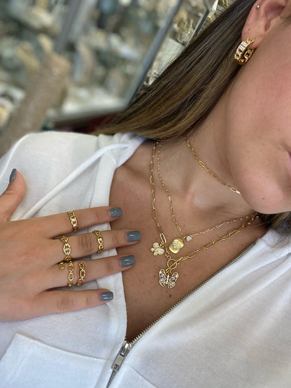 Gold Curb Chain Ring
