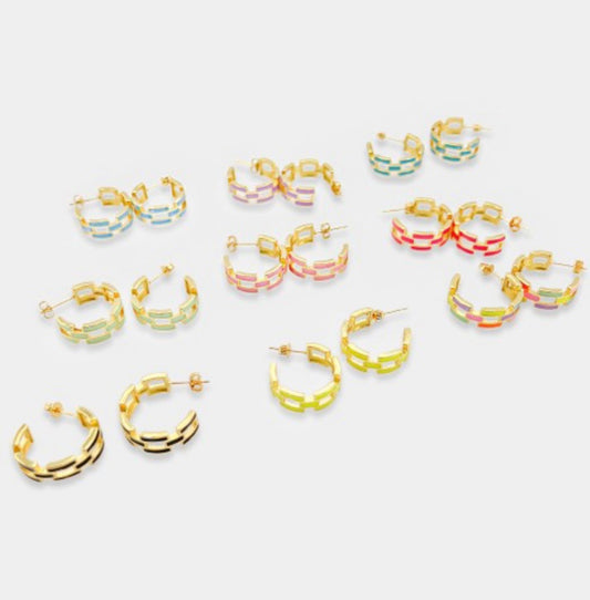 Enamel Chain Hoops