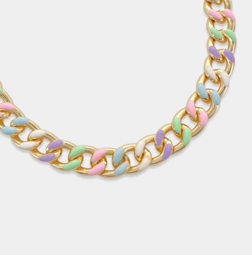 Pastel Enamel Curb Chain