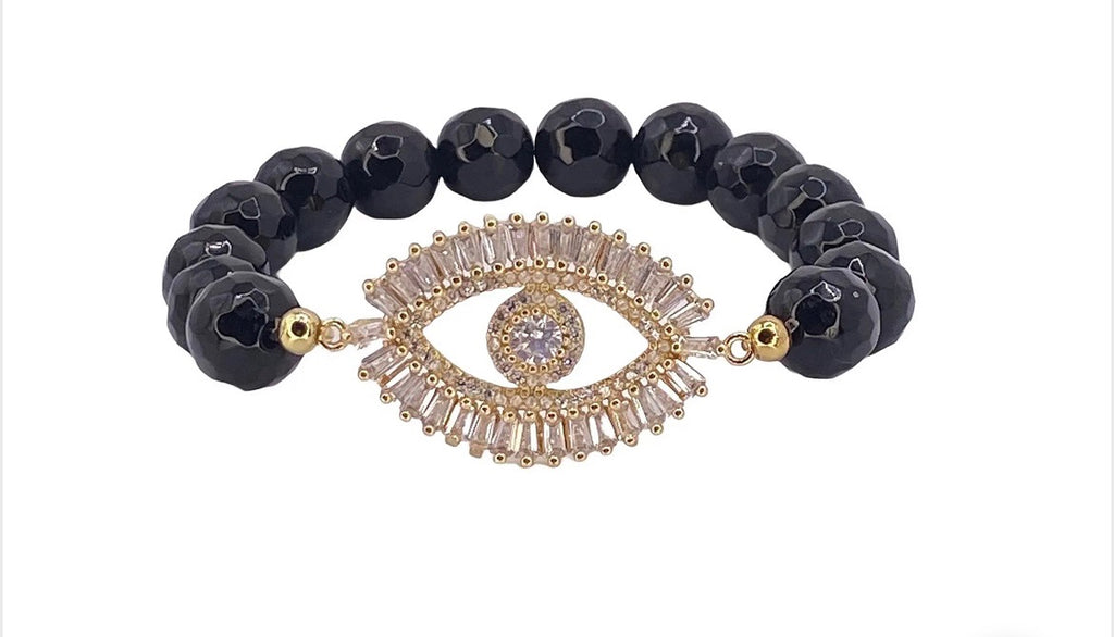 Milania Black Onxy Spectacular Eye Gemstone Bracelet