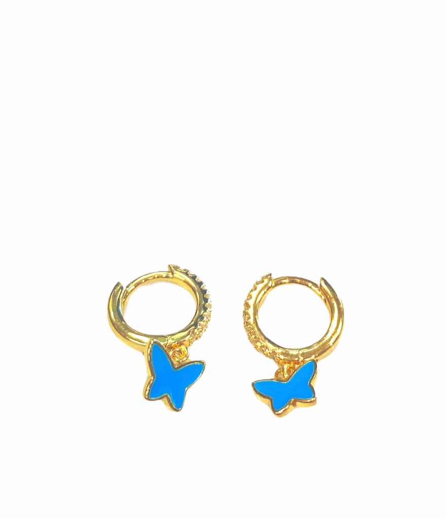 Sparkle Butterfly Hoop Earrings