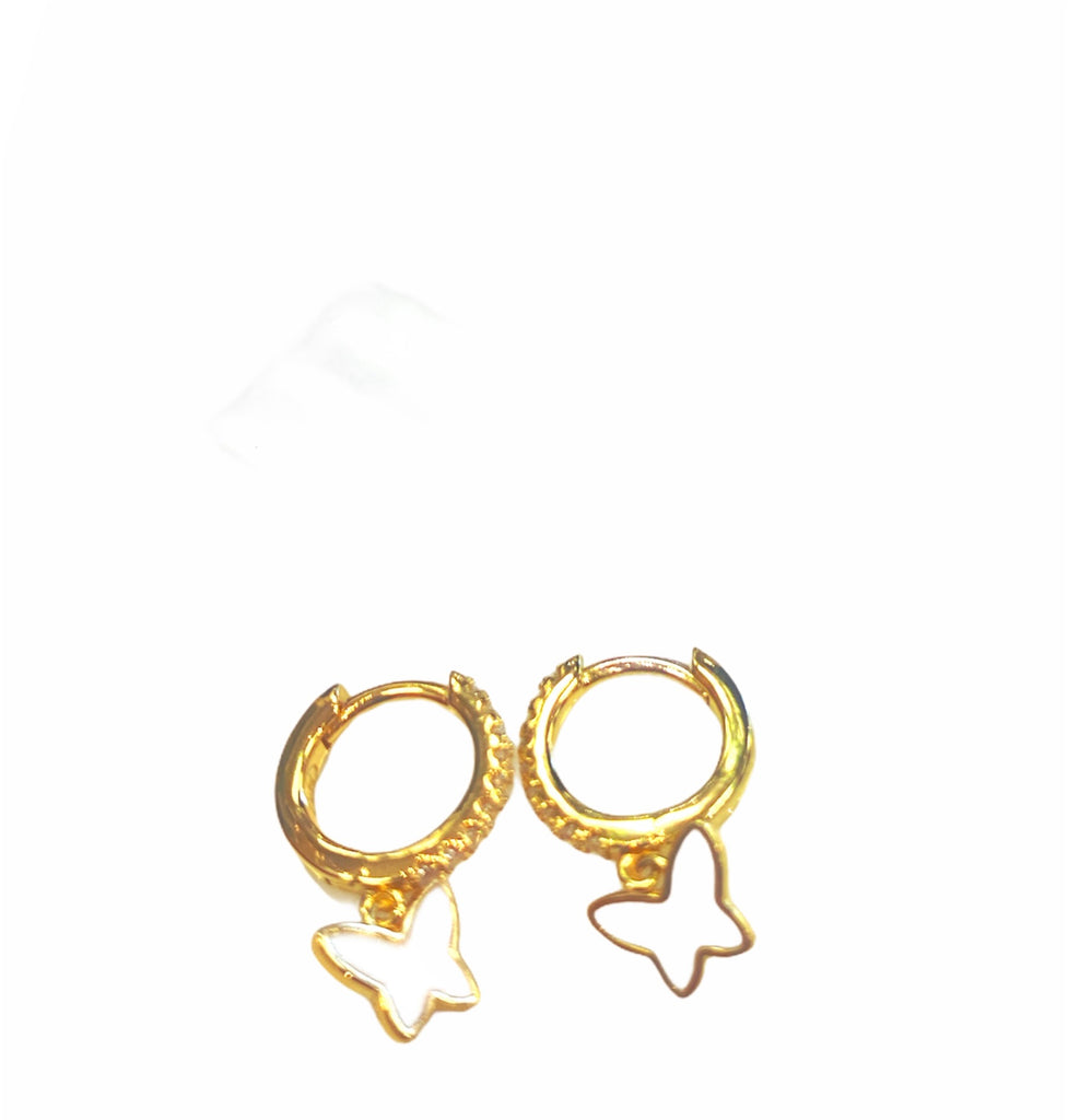 Sparkle Butterfly Hoop Earrings