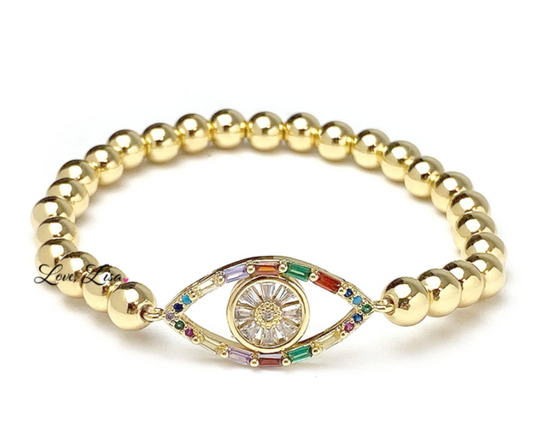 Cheryl's Colorful Chic Evil Eye Beaded Bracelet