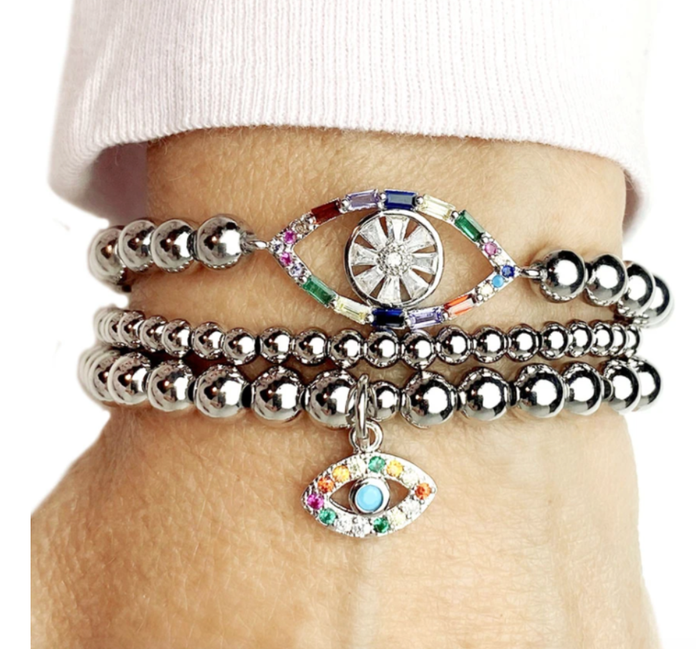 Cheryl's Colorful Chic Evil Eye Beaded Bracelet