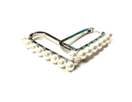 Pearl Clasp Hoops
