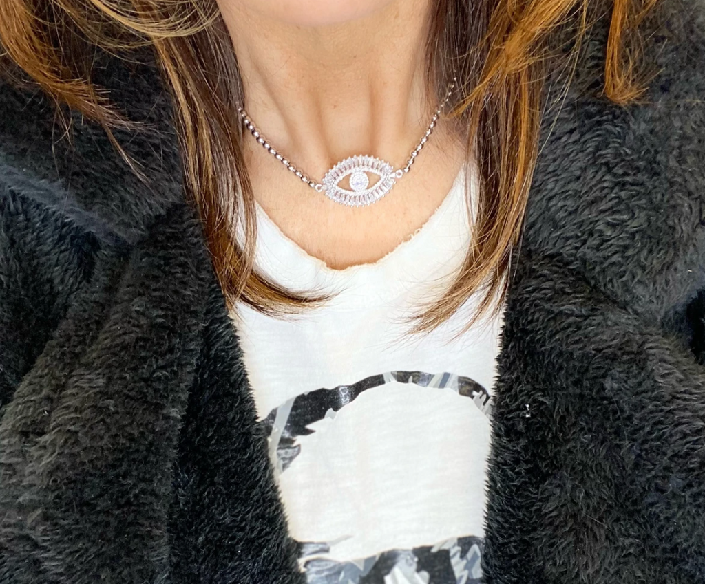 Glamorous Evil Eye Choker Necklace