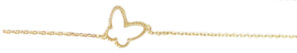 white and gold butterfly bracelet 