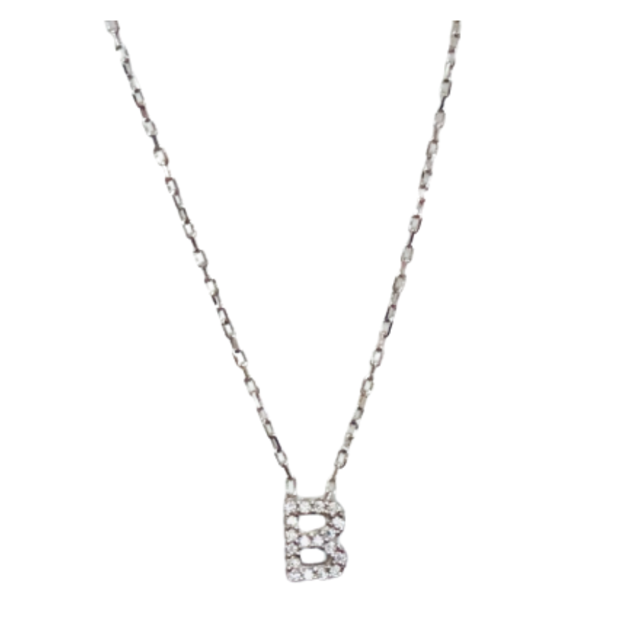 Small CZ Initial Necklace