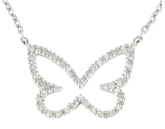 Diamond Open Butterfly Necklace