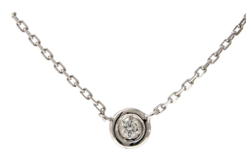 Round Bezel Diamond Necklace