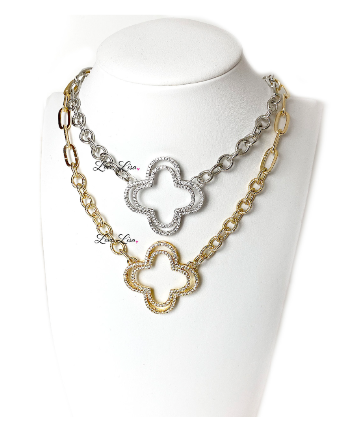 Sammi's Sparkling Clover Necklace
