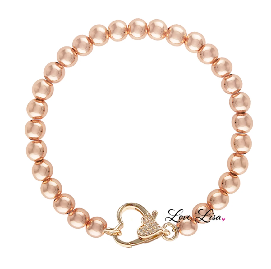 Sweet Heart Clasp Beaded Bracelet