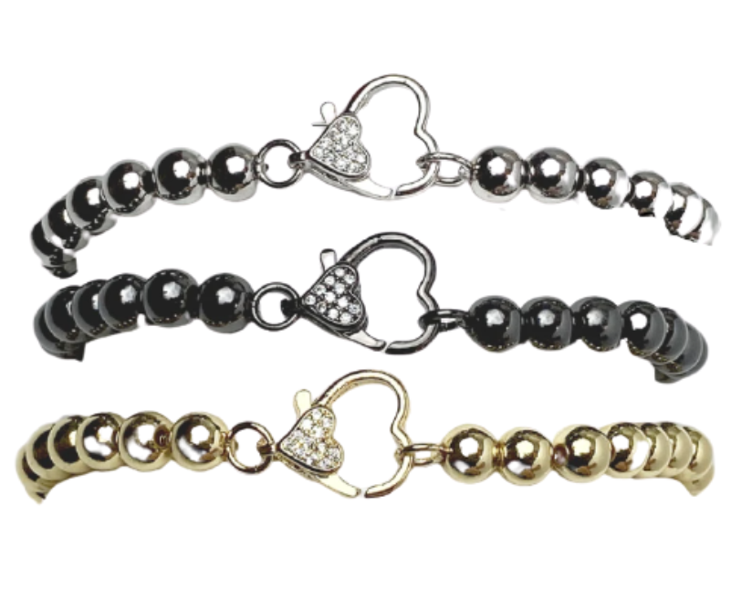 Sweet Heart Clasp Beaded Bracelet