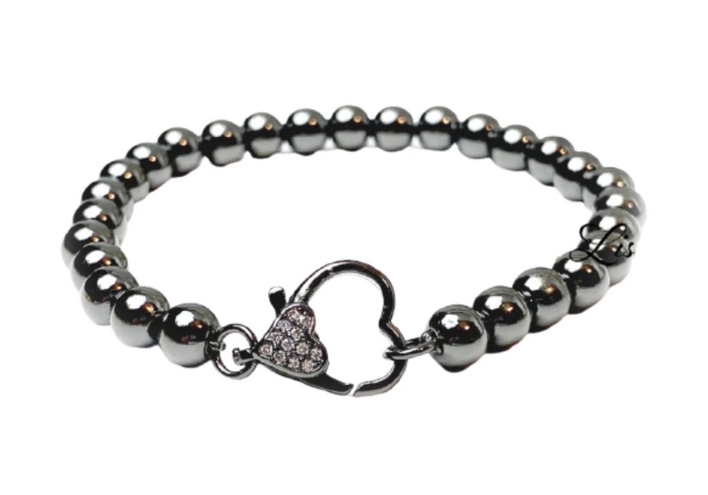 Sweet Heart Clasp Beaded Bracelet