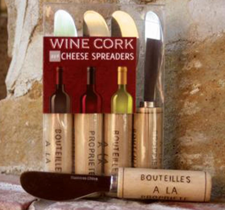 Wine Cork Cheese Spreader Set
