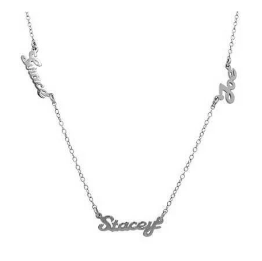 Personalized Silver Multi Script Name Necklace
