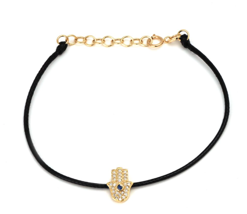 Diamond Hamsa Cord Bracelet