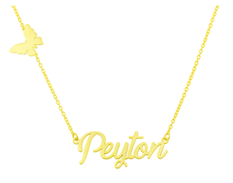 Peyton Personalized Butterfly Name Necklace