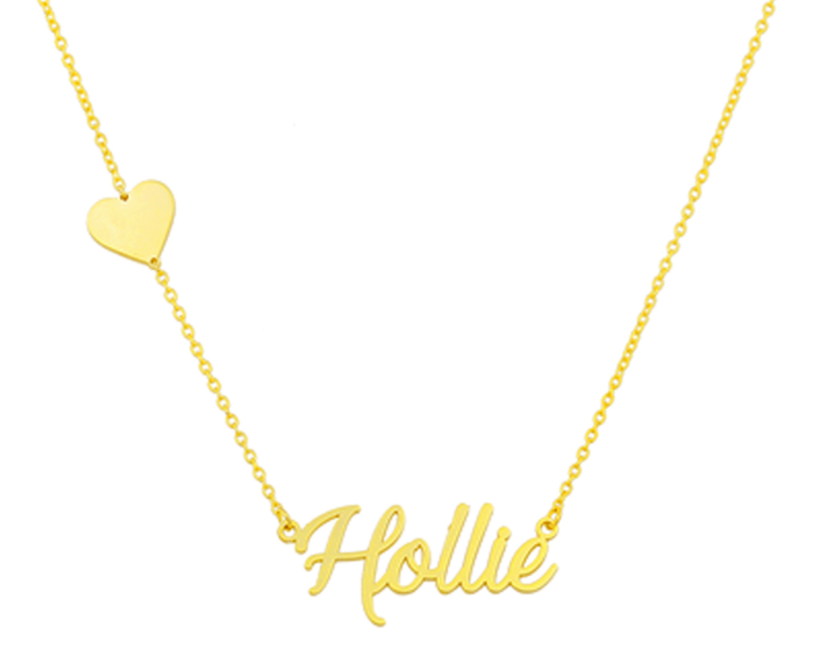 Hollie Personalized Heart and Name Necklace