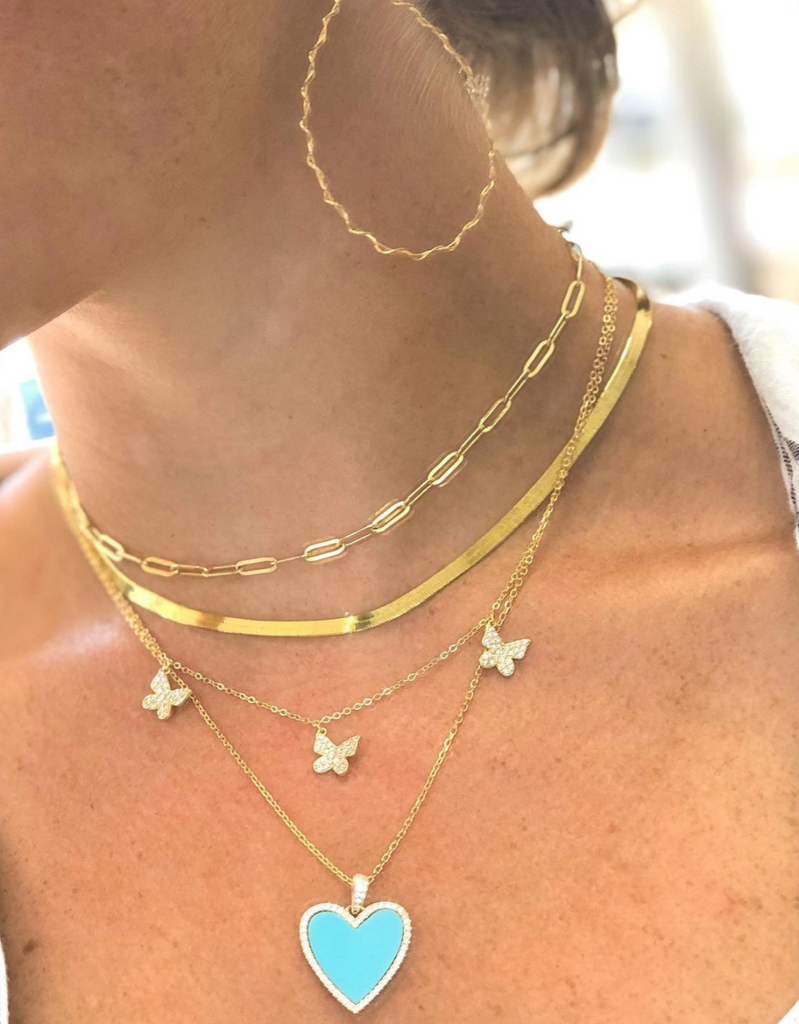 Triple Hanging Butterfly Necklace