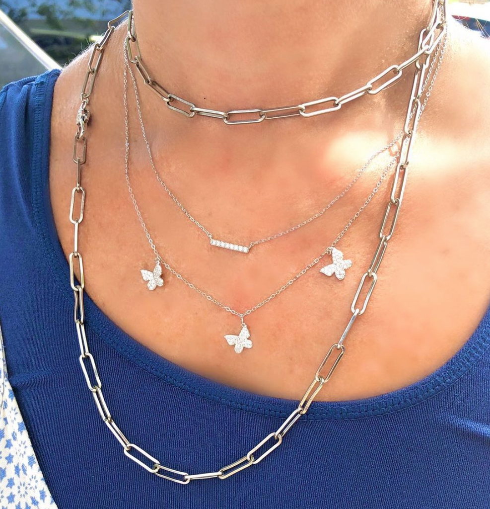 Triple Hanging Butterfly Necklace