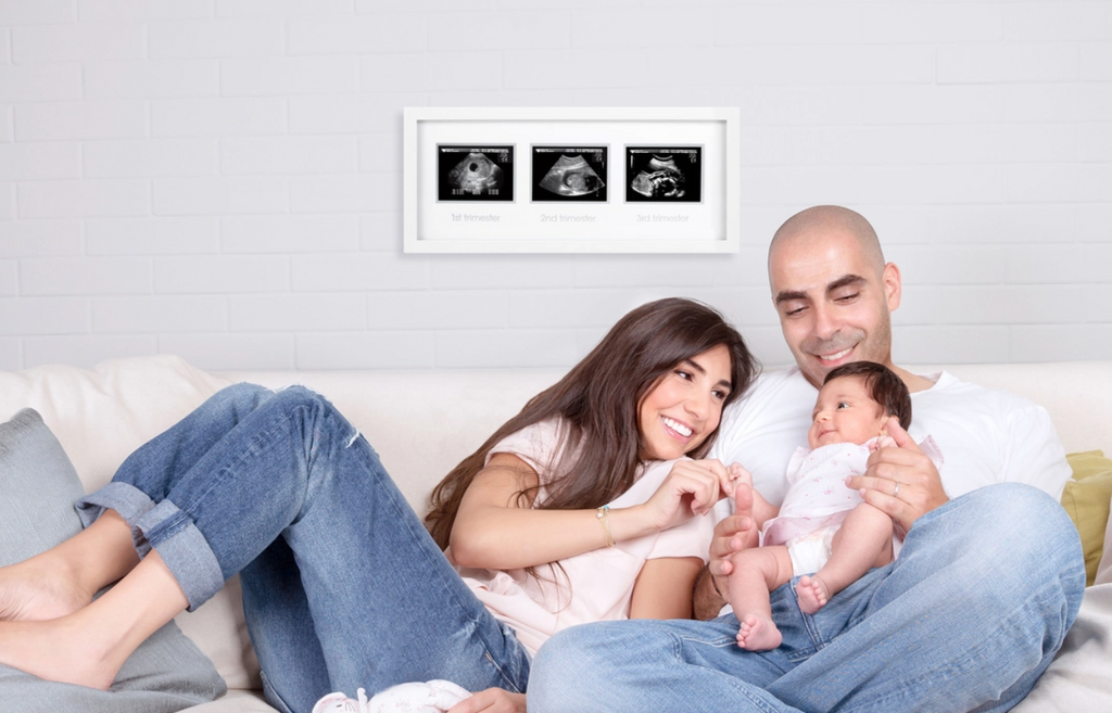 Trimester Sonogram Frame, White