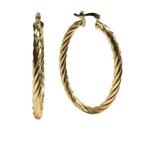 Twisted Gold Hoops