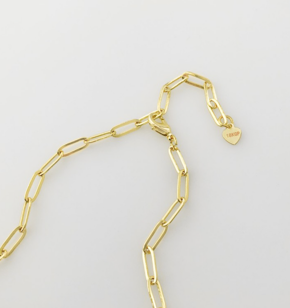 Paperclip Chain Necklace with Butterflies