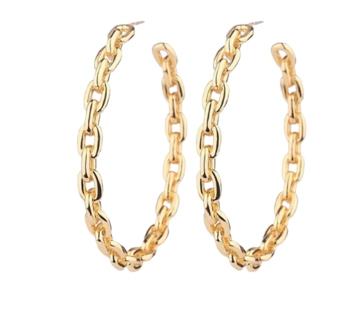 Gold Link Hoops