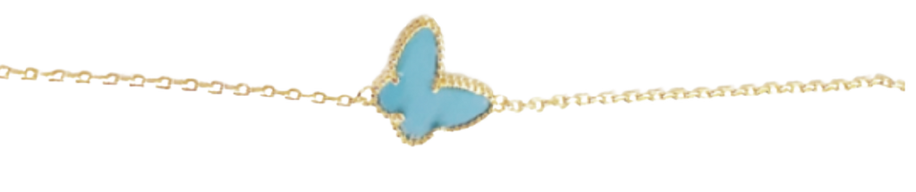 turquoise and gold butterfly bracelet 