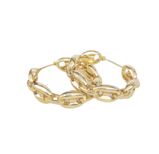 gold chain hoop earrings 