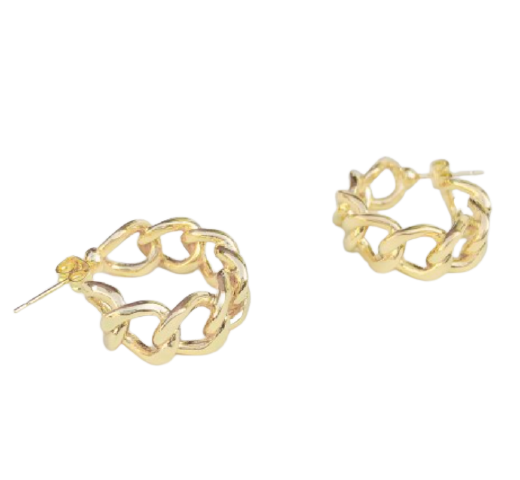 Curb Chain Hoop Earrings