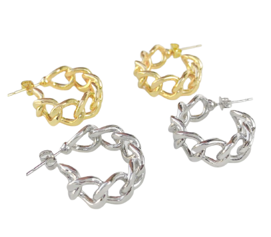 curb chain hoop earrings 