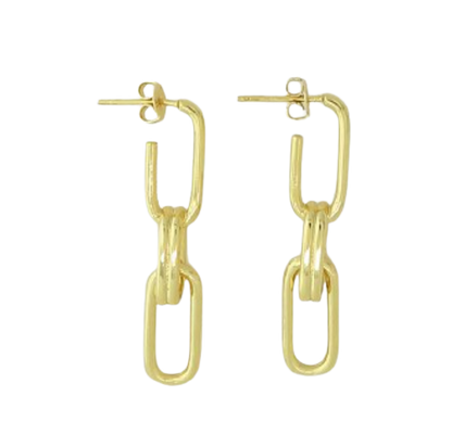 Triple Paperclip Link Earrings