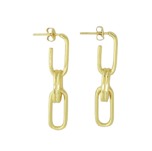 Triple Paperclip Link Earrings