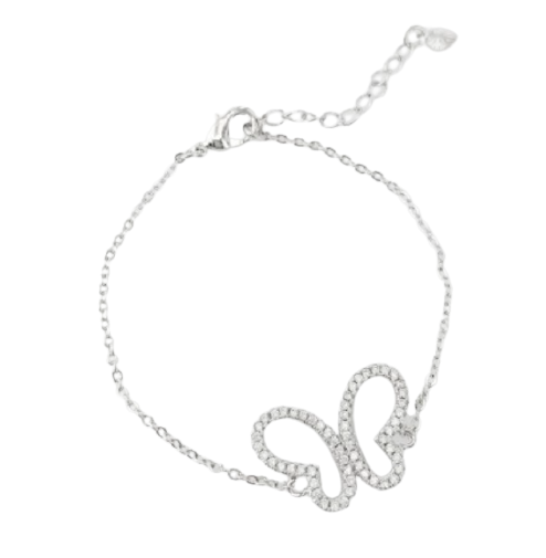 silver butterfly cutout bracelet 