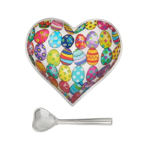 Happy Easter Heart Bowl With Spoon