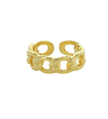 Gold Curb Chain Ring
