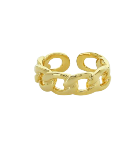 Gold Curb Chain Ring