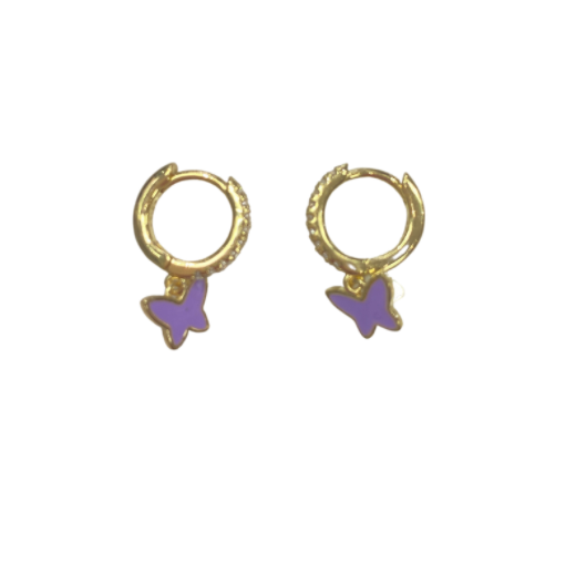 Sparkle Butterfly Hoop Earrings