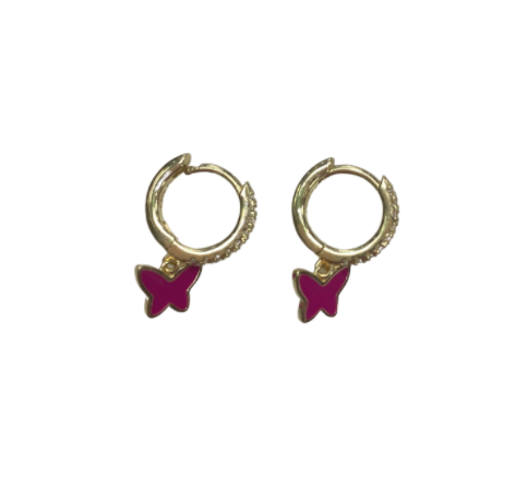 Sparkle Butterfly Hoop Earrings